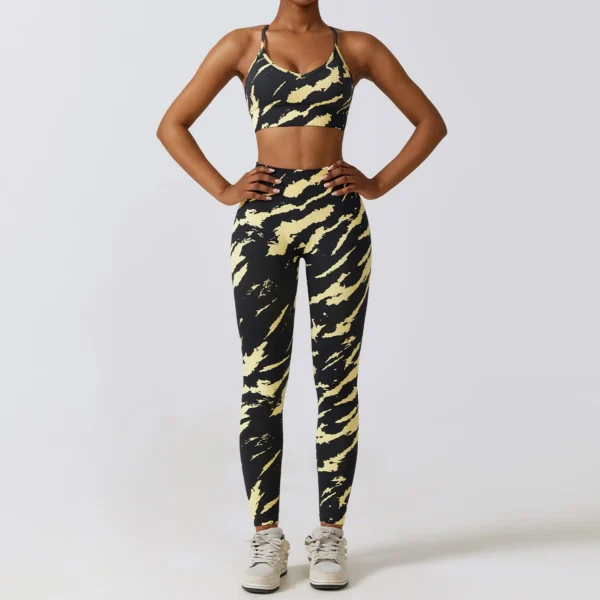 Printed Camouflage Two-Piece Set