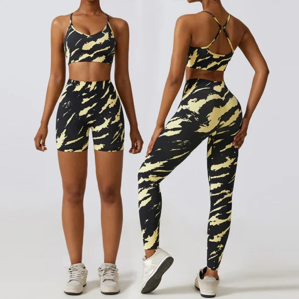 Printed Camouflage Two-Piece Set