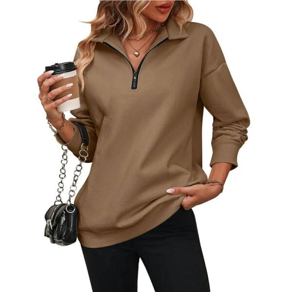 Quarter Zip Pullover Oversized Sweatshirts