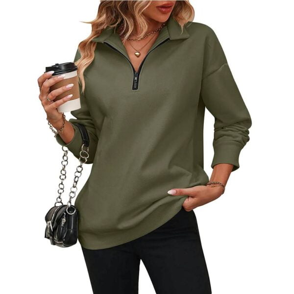 Quarter Zip Pullover Oversized Sweatshirts