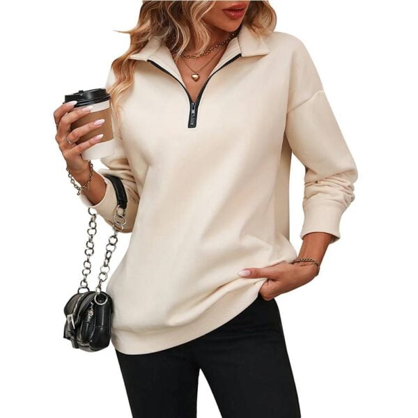 Quarter Zip Pullover Oversized Sweatshirts