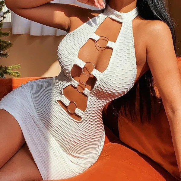 streetwear halter bodycon party dress