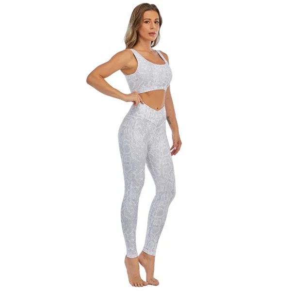 Snakeskin Print Sports Bra Leggings Set